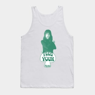 Feed Your Head (White and Green) Tank Top